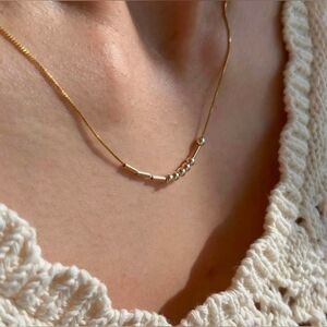 Custom Morse Code Gold Necklace‎